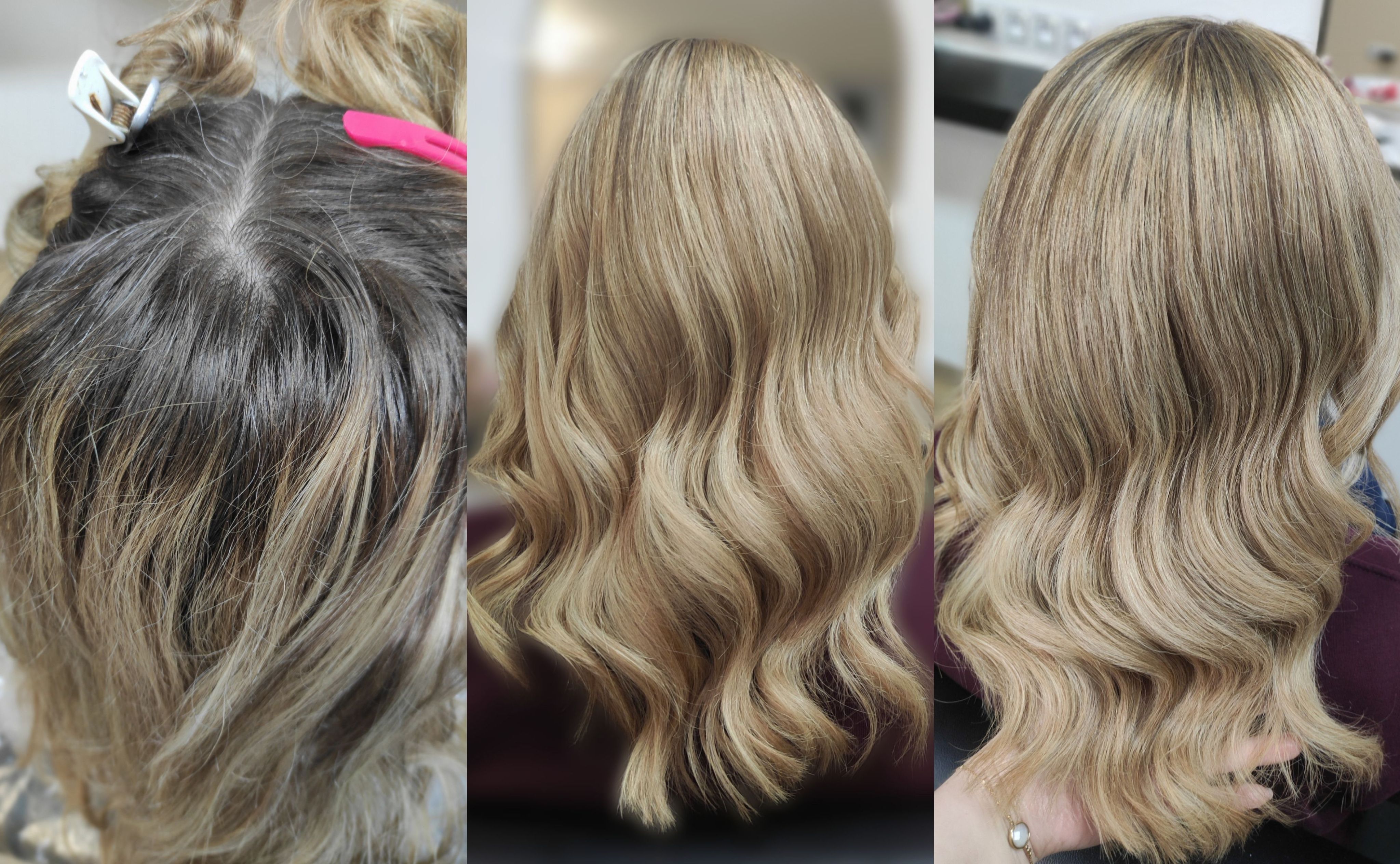 koloryzacja z rozjaśnianiem pasemka pełne